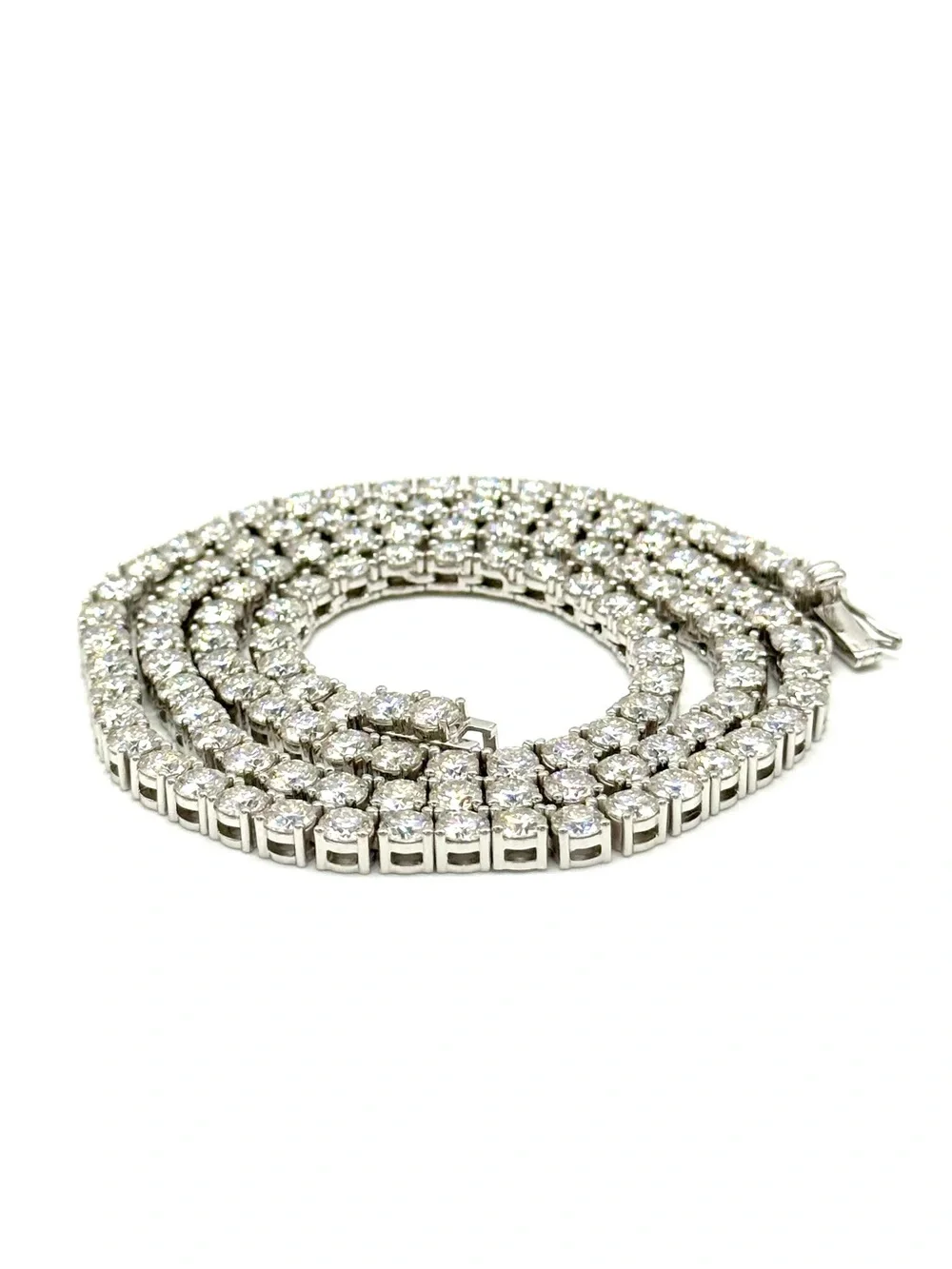 925 Silver, 33CTW Moissanite Tennis Chain - 18”
